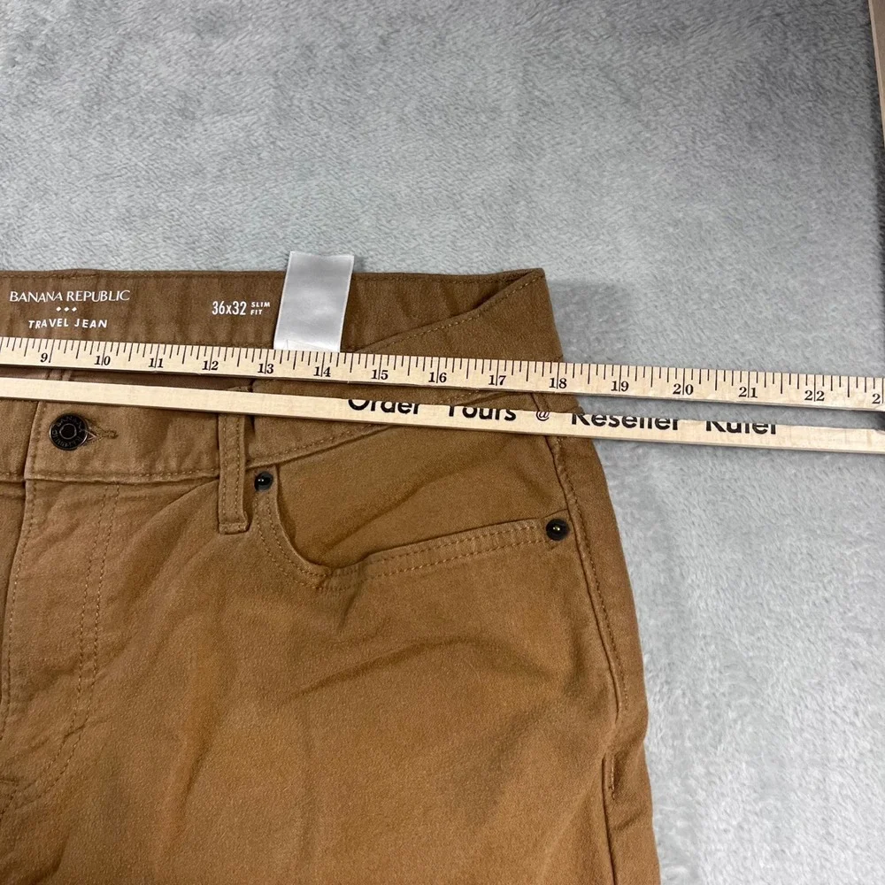 Banana Republic Travel Jeans Mens 36x32 Slim Fit Brown Earth Tone 5-Pocket Pants